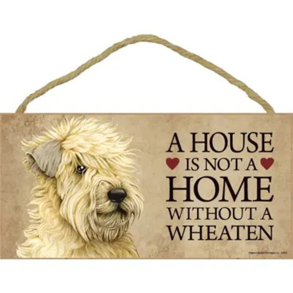 Wheaten Terrier Dog Breed Wood Plaque Sign 8 5" x 10"  Gift